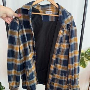 Carhartt Men's Blue and Brown Plaid Jacket